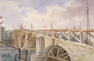 Rivingsarbeid blir utført på Blackfriars Bridge, 1864 av George Maund