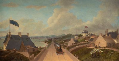 The Opening of the Dundee and Arbroath Railway, ca. 1838 (olje på lerret) av George McGillivray