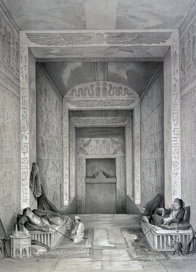 Interiør av et tempel, Egypt, 1800-tallet av George Moore