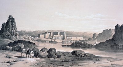 Philae, Ser sørover, Egypt, 1843 av George Moore
