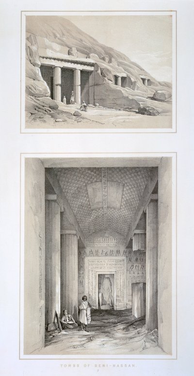Gravene til Beni-Hassan, Egypt, 1800-tallet av George Moore
