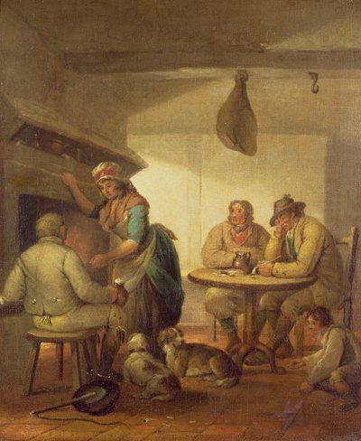 Country Folk By An Inn Fire, 1796 av George Morland