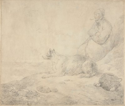Fisker og hundepass ved kysten av George Morland