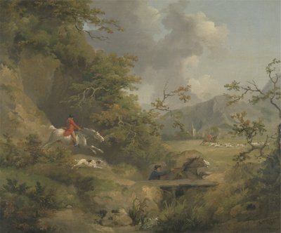 Revejakt i Hilly Country (olje på lerret) av George Morland
