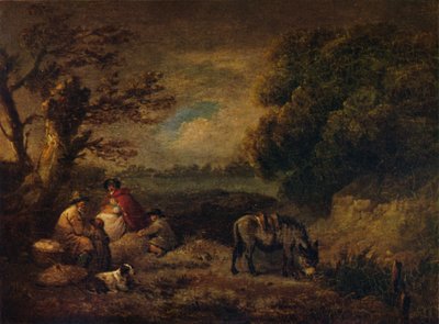 Sigøynere hviler med esel, 1795 av George Morland