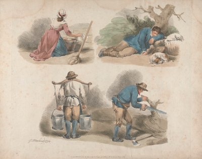 Sett med fem: Studier av arbeidere av George Morland