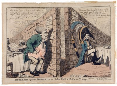 Blokade mot Blockade eller John Bull a Match for Boney av George Moutard Woodward