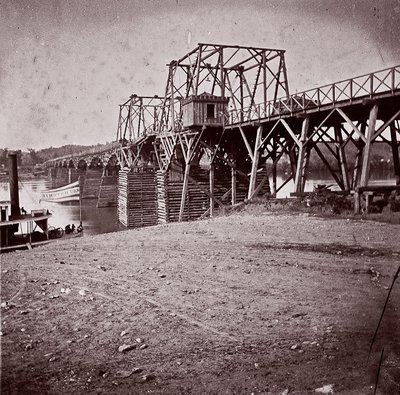 Bro over Tennessee River ved Chattanooga, ca. 1864. av George N. Barnard