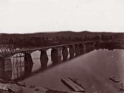 Bro over Tennessee River ved Chattanooga, ca. 1864. av George N. Barnard