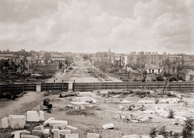 Columbia, South Carolina, USA etter brann i 1865 (s/hvitt-bilde) av George N. Barnard