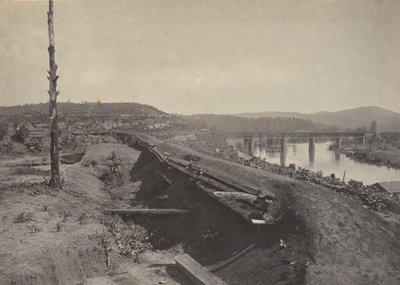 Forsvar av Etawah-broen, 1860-tallet. av George N. Barnard