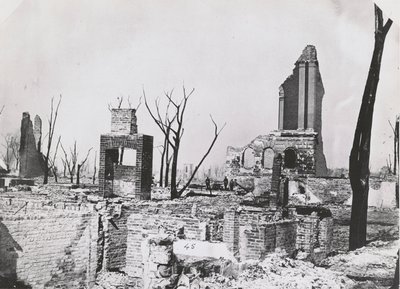 Ruinene av Chicago Historical Society-bygningen etter Great Chicago Fire, 1871 av George N. Barnard