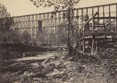 Trestle Bridge ved Whiteside, 1860-tallet. av George N. Barnard