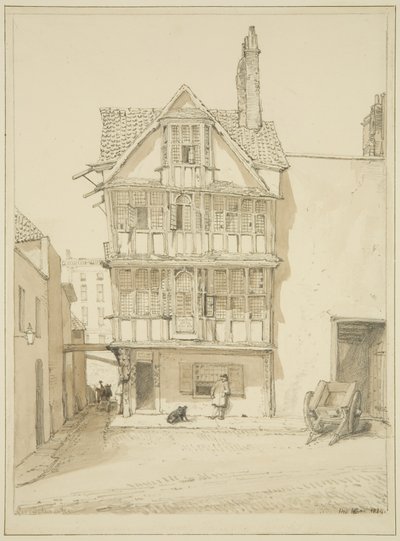 14 Stars', North End, Counterslip utenfor Temple Street (blyant og akvarell på papir) av George Orleans Delamotte