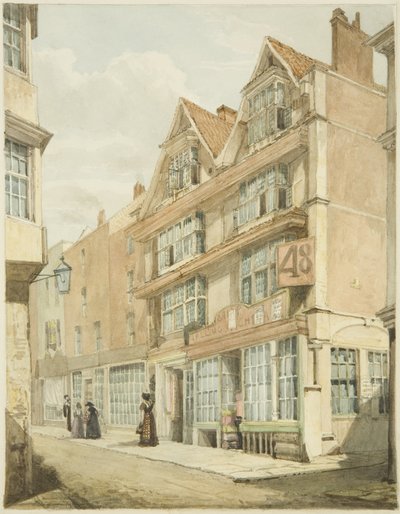 South Side, Wine Street (blyant og akvarell på papir) av George Orleans Delamotte