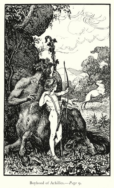The Iliaden: Boyhood of Achilles (gravering) av George Percy Jacomb Hood