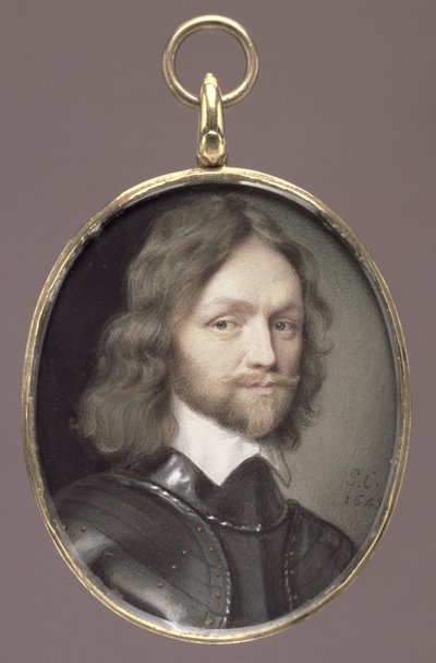 General Henry Ireton (1611-51) parlamentarisk general og Lord Deputy of Ireland (wc på vellum på kort) av George Perfect Harding