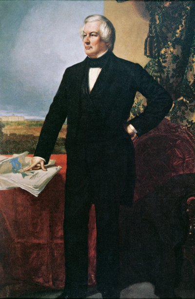 Millard Fillmore (1800-74) (farge litho) av George Peter Alexander (after) Healy