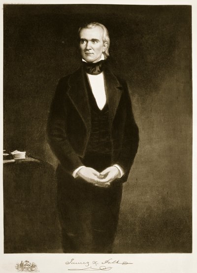 James K. Polk (1795-1849), 11. president i USA, pub. 1901 (fotogravyr) av George Peter Alexander Healy
