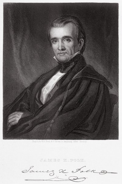 James Knox Polk, gravert av Henry Bryan Hall (1808-84) av George Peter Alexander Healy