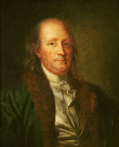 Portrett av Benjamin Franklin (1706-90) av George Peter Alexander Healy