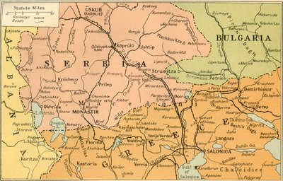 Kart over Salonica Front, 1919. av George Philip and Son Ltd