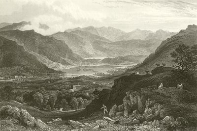 Rydal Water and Grassmere, fra Rydal Park, Westmorland av George Pickering