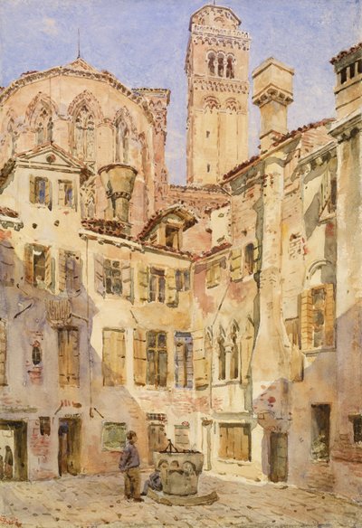 Frari-kirken, Venezia, fra Campiello San Rocco, 1854 av George Price Boyce