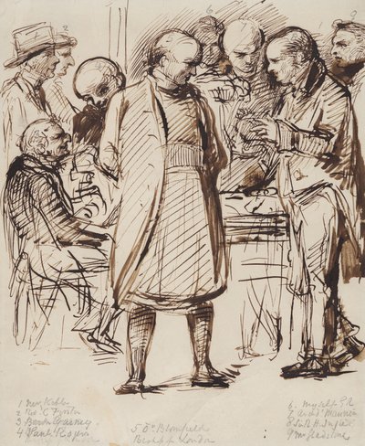 En sammenkomst på Fulham Palace av George Richmond