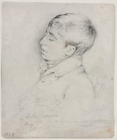 Et portrett av Welby Sherman sover i en stol, 1828. av George Richmond