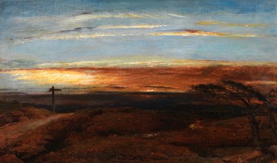 Landskap ved solnedgang av George Richmond