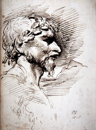 Mannlig hode - studie for de gamle av George Richmond