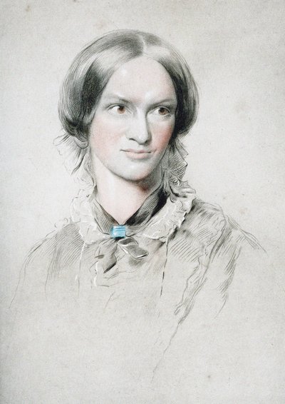 Portrett av forfatteren Charlotte Brontë 1816-1855, ca. 1850. av George Richmond
