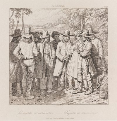 Peasants Conversing, München, ca. 1821 (radering) av George Robert Lewis