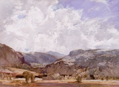 Conwy Valley - Midday (kroppsfarge på papir) av George Robert Rushton