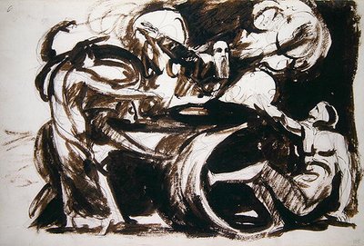 Dream of Atossa (penn og blekk og vask over grafitt på papir) av George Romney