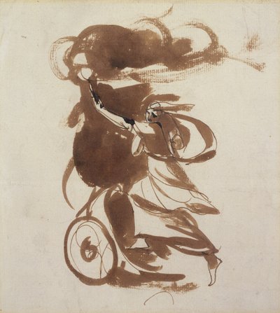 Emma Hart som Medea (penn og brunt blekk og vask over spor av blyant på papir) av George Romney