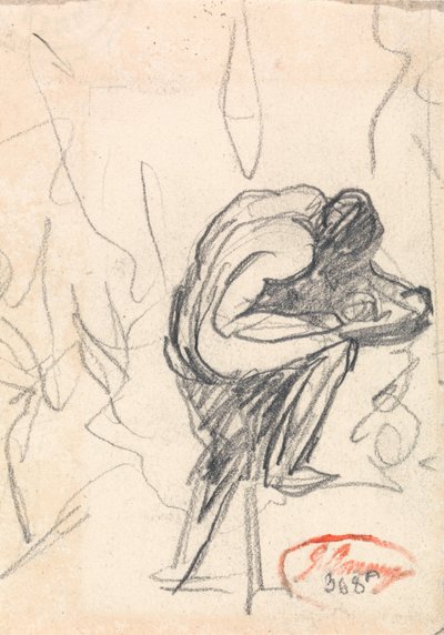 Figur stående, med et bøyd kne av George Romney