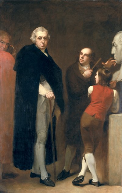 John Flaxman (1755-1826) modellerte sin byste av William Hayley (1745-1820), ca. 1791-92 av George Romney