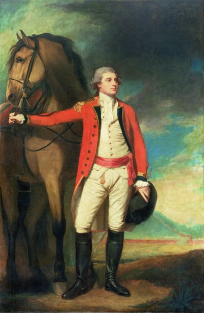 Portrett av generalmajor James Hartley, i kapteinens uniform av Bombay-hæren av George Romney