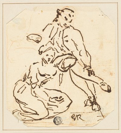 Sittende mann og kvinne av George Romney