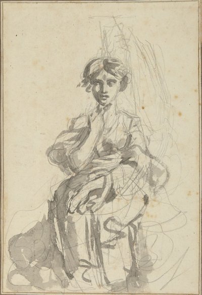 Sittende kvinnefigur av George Romney