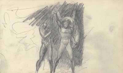 Skissebok tegning av George Romney