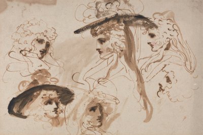 Studier for hodet til en dame (Studies of a Woman's Head) av George Romney