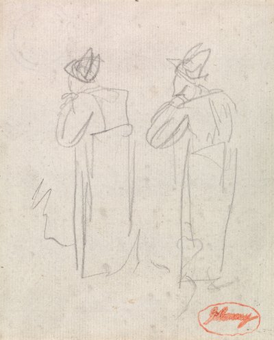 To stående figurer med høye hatter av George Romney