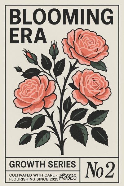 Blomstrende æra, 2025 (akryl på lerret) av George Rosaly