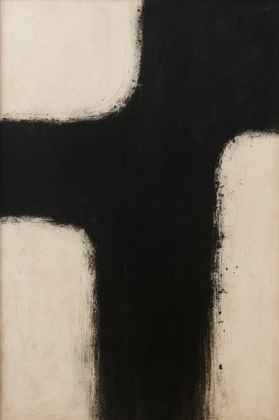 Kollisjon mellom tro og frykt, 2025 (akryl på lerret) av George Rosaly