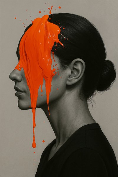 Signal i stillhet, 2025 (akryl på lerret) av George Rosaly