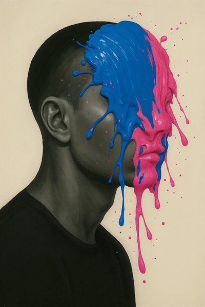 Splittfrekvens, 2025 (akryl på lerret) av George Rosaly