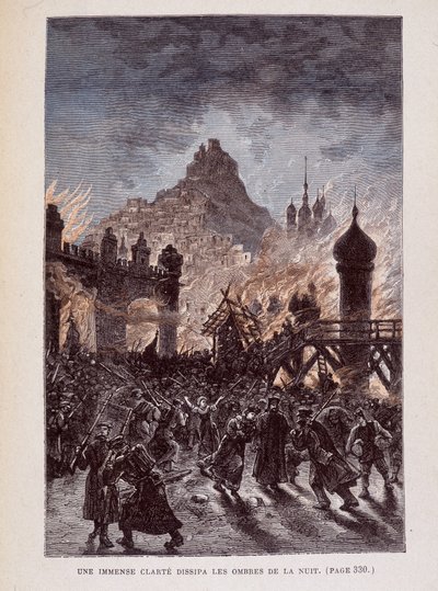 En enorm klarhet spredte nattens skygger (side 330) i "" Michel Strogoff"" av Jules Verne av George Roux
